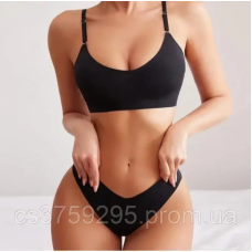Комплект безшовний з мікрофібри топ та стринги