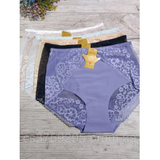 Трусики високі з мікрофібри з мереживом