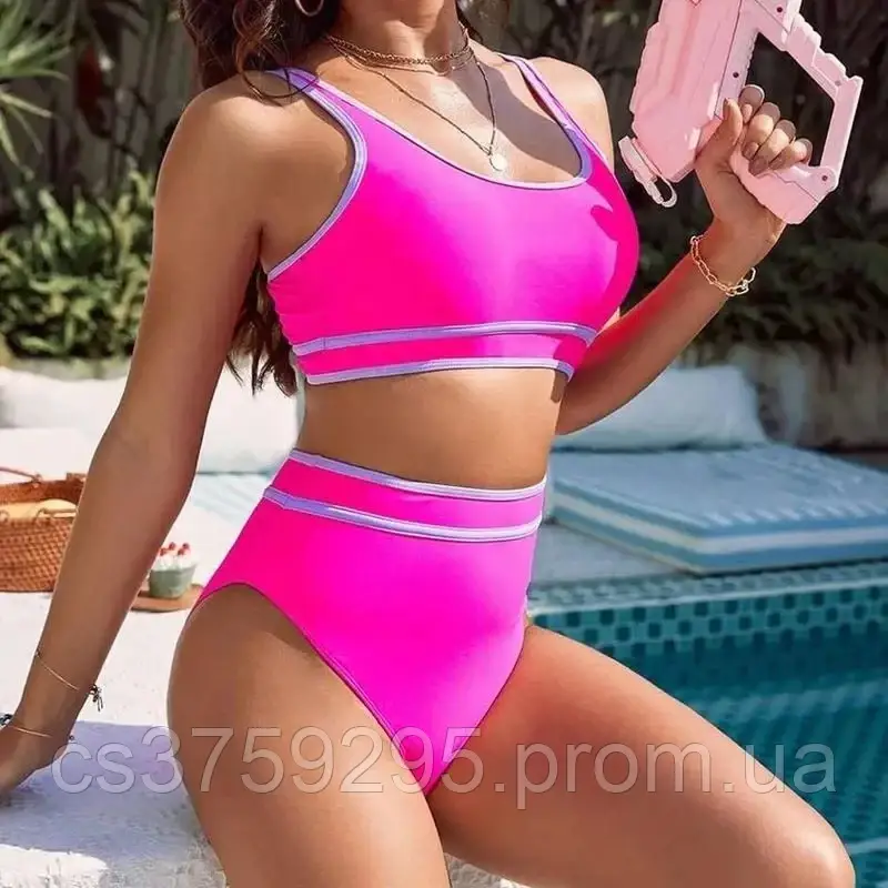 Купальник топ та трусики з високою посадкою 