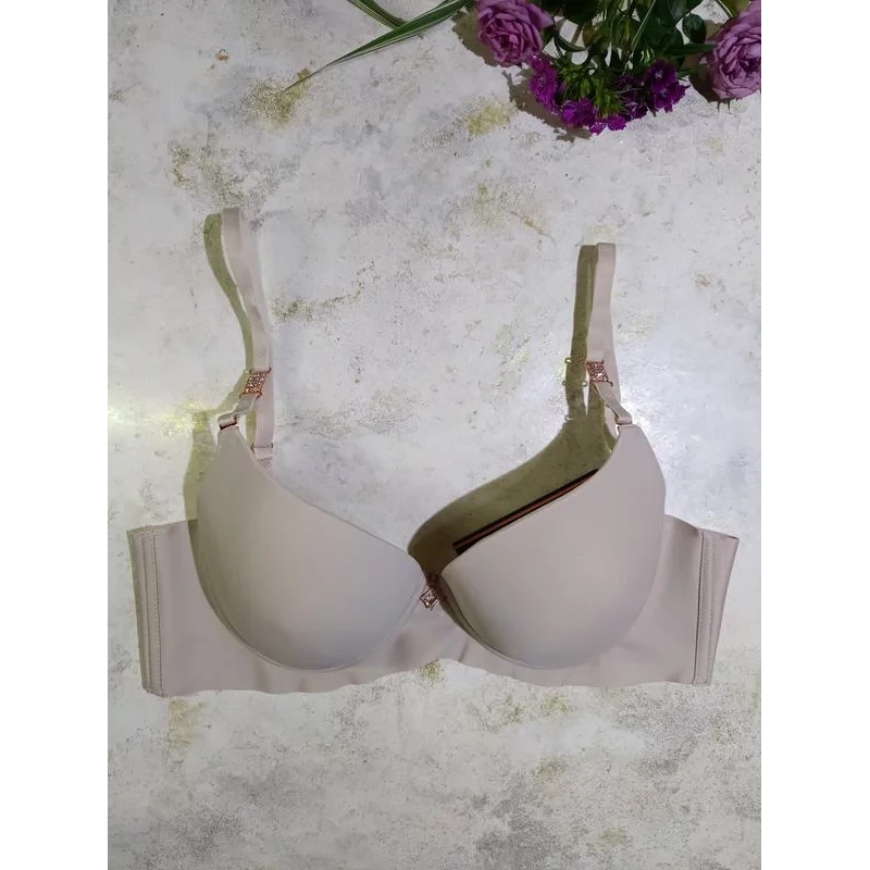 Бюстгалтер на кісточках та з безшовним широким поясом капучино