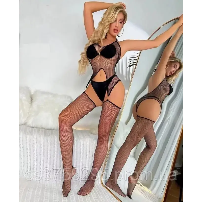 Комплект боді та чулки в сіточку