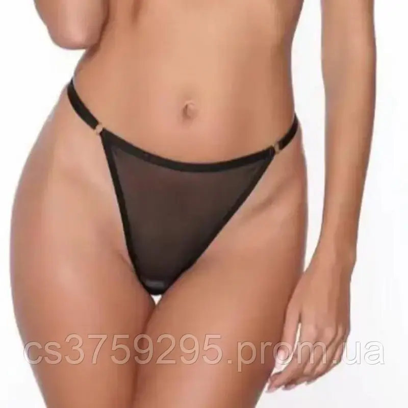 Стринги високі з сіточкою та шовковим поясом