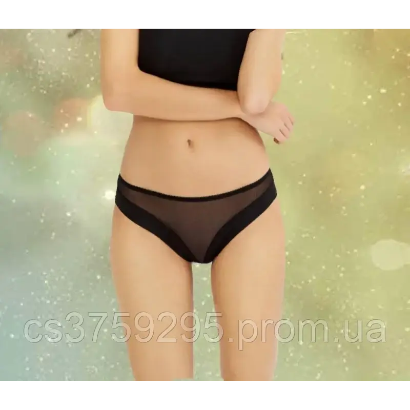 Трусики бразиліани безшовні з вставками сіточки