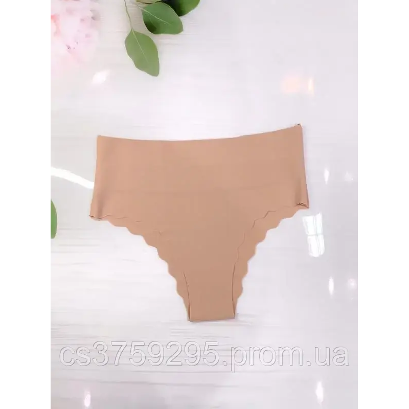 Бразиліани безшовні високі з подвійним поясом, корриктуючі та з лазерною хвилькою по низу