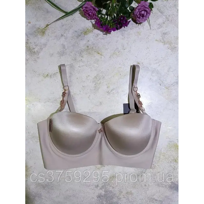 Бюстгалтер балконет шовковистий з невеликим корректором на кісточках