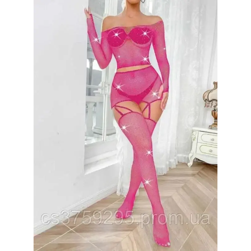 Комплект топ та юпка - пояс з чулками