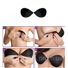 Бюстгалтер на застібці прозорій між чашками з клейкою силіконовою основою