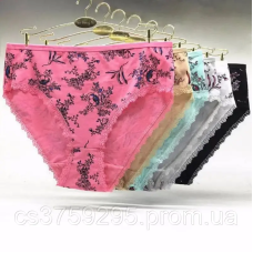 Трусики з бавовни з мереживом