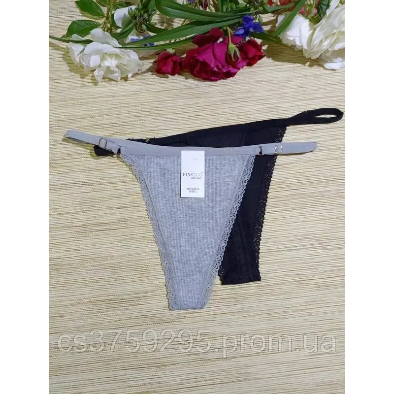 Стринги з бавовни з регуляторами об“єму