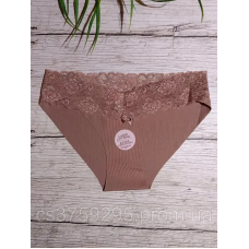 Трусики безшовні з мереживом на поясі