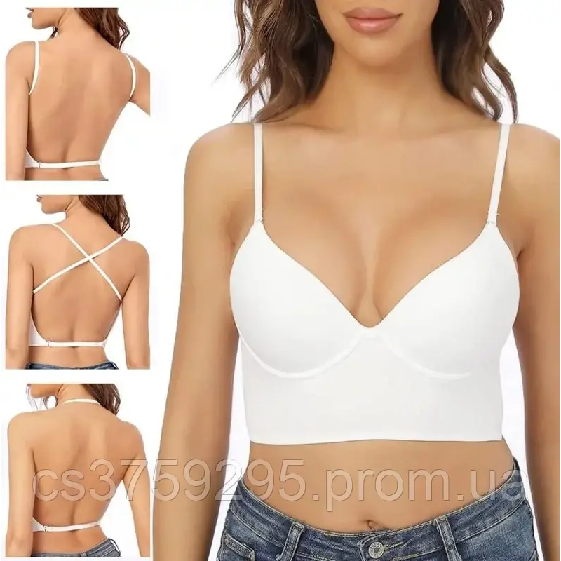 Бюстгальтер топ на кісточках з відкритою спинкою  з мікро фібри