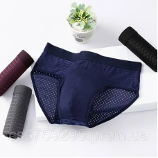 Труси чоловічі для літа шовковисті з сіткою комплект  ХЛ